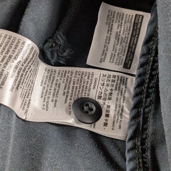 Levis Jacket Womens Small Navy Blue Long Sleeve Snap Button Pockets Nautical - Picture 6 of 11